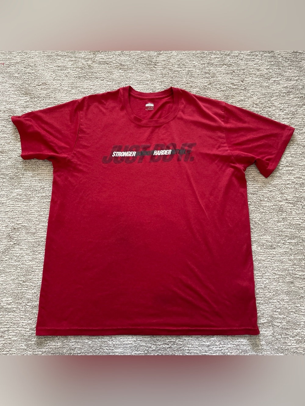 Nike Vintage Y2K Red T-Shirt Mens Size XL Stronger Quicker Harder Better Fit Dry